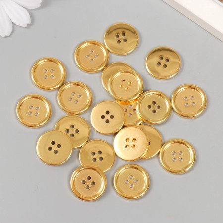 Buttons plastic 4 punctures "Golden" 2x2 cm set 20 pcs-2