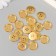 Buttons plastic 4 punctures "Golden" 2x2 cm set 20 pcs