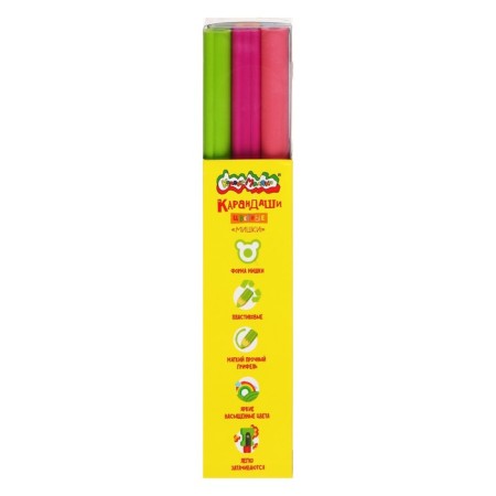 Pencils of 12 colors "Jumbo Bear" Kalyaka-Malyak, with a sharpener, a thickened stit 4 mm, 2/3 standard. lengths, curly form, plastic-3
