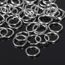 Connective ring 1 × 7 mm (set 50 g, ± 410 pcs.) SM-982, silver color