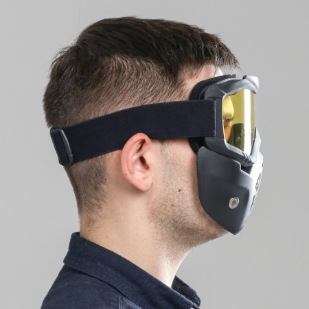 Mask glasses for motor vehicles, collapsible, yellow glass, black color-5