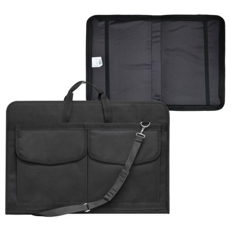 Folder for drawings and drawings A2, 640 x 450 x 30 mm, with handles, textile, estado, 3 pockets, black color,