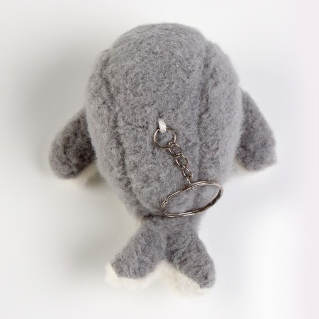 Soft toy "Kit" on a key fob, 11 cm, color gray color-2