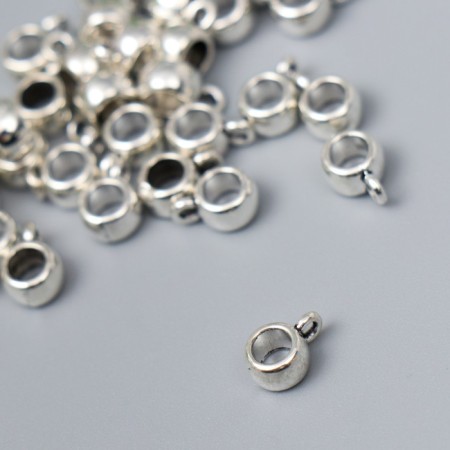Bale (holder of d/kulon) Metal d/creativity "Shar" silver G038B759 set 30 pcs 0.9x0.4 cm