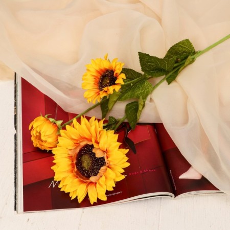 Artificial flowers "Sunflower Galant" 9x62 cm, yellow