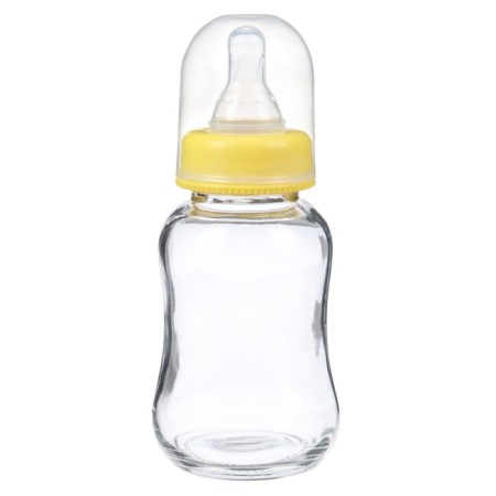 A bottle for feeding, classic throat, glass, slow flow, from 6 months, 150 ml., Mix color-11