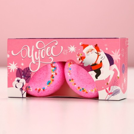 Gift set of cosmetics "Miracles!", Bath bombs 2 x 65 g, pure happiness-4