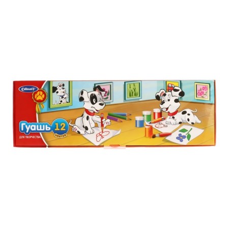 Gouache 12 colors x 25 ml, Cullinan "Dalmatians", in a cardboard box-4