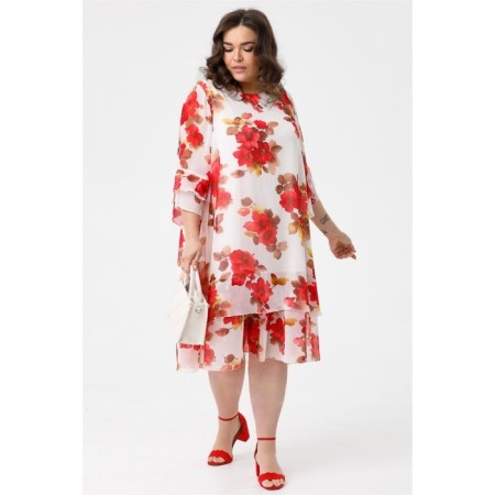 Women's dress, size 72, red color-1