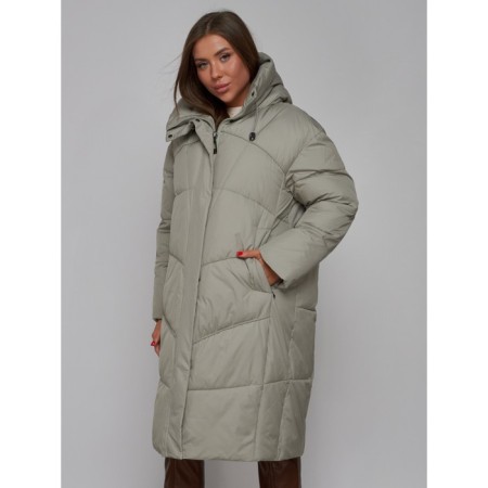 Coat insulated winter female, size 42, green color-11