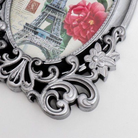 Photo frame plastic 13x18 cm oval "aristocrat" dark silver 28x18.5 cm-2