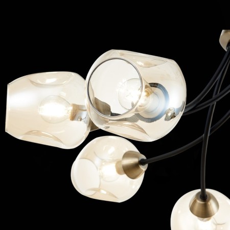 Ceiling EVOLUCE lamp. Sle205302-06. Besano. 6x40 watts, E14, 70x70x32 cm, bronze color, black-4
