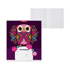 Тетрадь 18 листов в линейку ErichKrause Folk Owl, обложка мелованный картон, микс (1 вид в спайке)