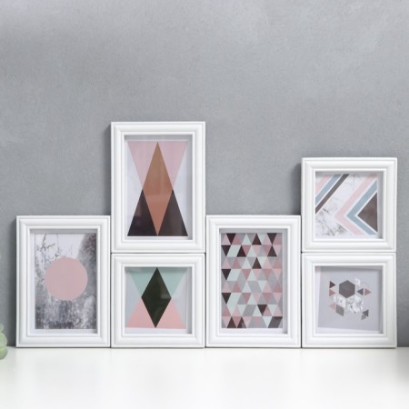 Photo frame in 6 photos 10x10, 10x15 cm "Collage" White set 6 pcs 25x33.5x8 cm-1