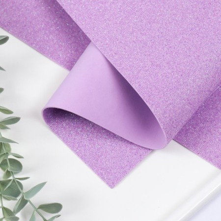 Foamiran glitter 2 mm, 50x50 cm, lilac n06