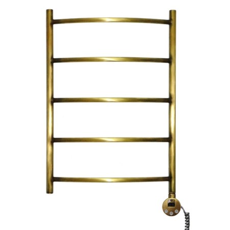 Domoterm electric heated towel rail "Calipso", 500 x 500 mm, 5 crossbars, rights, bronze