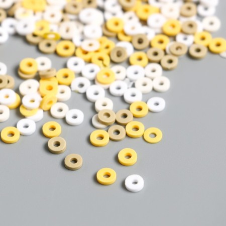 Beads for PVC creativity "Rings of white-yellow" set ≈ 330 pcs 0.1x0.4x0.4 cm-1