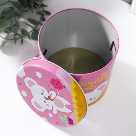 Casket Metal cylinder "Mouse with sweets" mix 11.5x11x11 cm-3