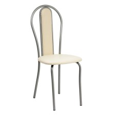 Viennese soft chair, silver metallic/milk