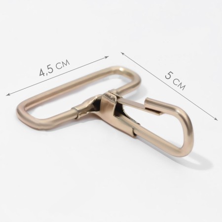 Metal carbine, 50 × 45 mm / 38 × 3 mm, 5 pcs, gold color-1