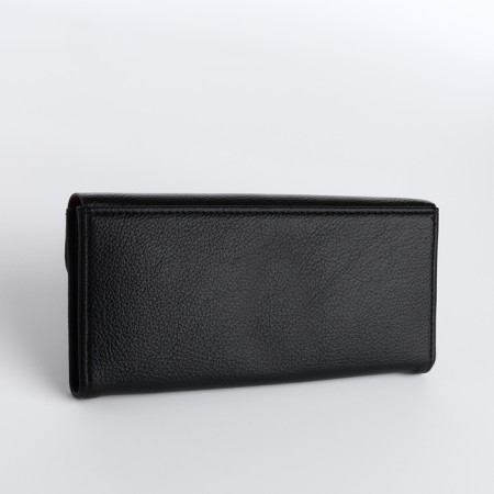 Women's wallet on a magnet, black color-1