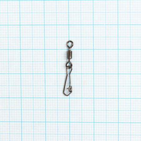 Вертлюг с застежкой Волжанка Rolling Swivel With Hook Snap № 8х0, тест 14 кг, 10 шт-1