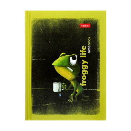 Notebook, A6, 80 sheets, in a cage, "Frog Kir", cover 7BC, glossy lamination, offset 60g/m2 unit