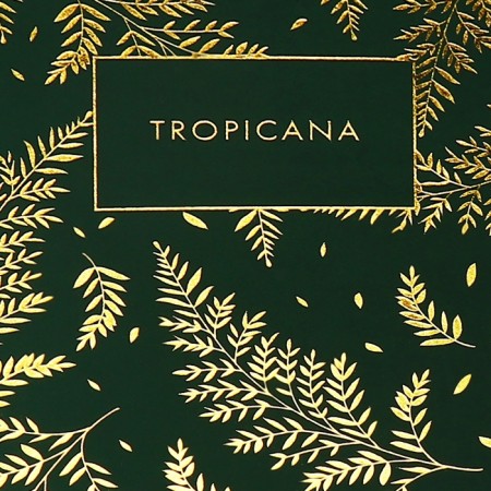 The diary is low, A5, 136 sheets, leatherette, Devente. Tropicana, solid cover, foil embossing, perforation, liesse, block 70%, dark green-1