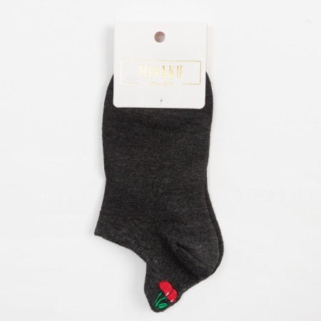 Women's socks shortened minku "Cherry", color graphite, size 36-39 (23-25 ​​cm)-3