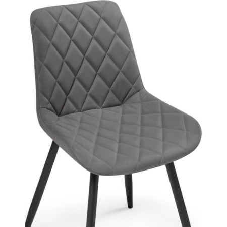 Stol on a metal frame Baoine used metal/velor, black/gray 50x55x83 cm-4