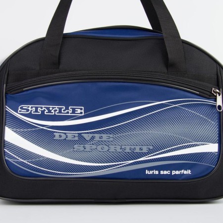 Sports bag with lightning, external pocket, black/blue color-2