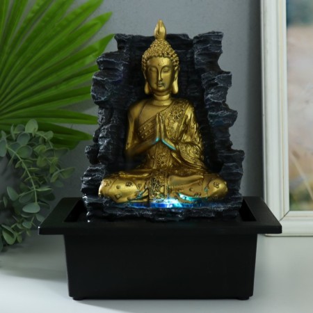 The desktop fountain from the network, backlight "Buddha at the Stone Wall" 28x17.5x23 cm-5