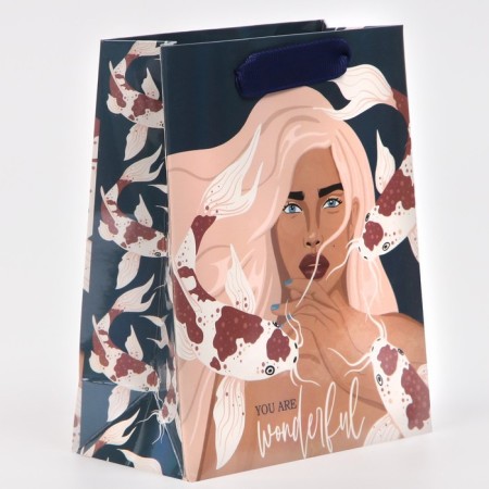 Gift package laminated, packaging, “you are wonderful”, rainbow holography, S 12 x 15 x 5.5 cm-1