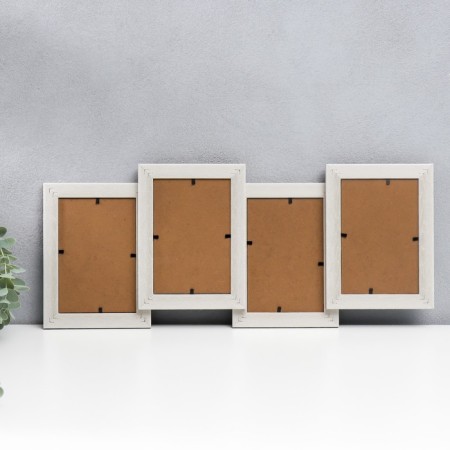 Photo frame plastic in 4 photos 10x15 cm "White Bezh" 21.5x51.5x2 cm-2