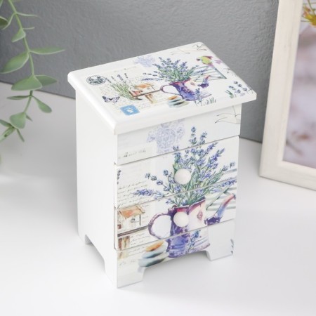 Casket Wood 3 boxes "Lavender jug ​​with lavender" 6.5x9x12 cm