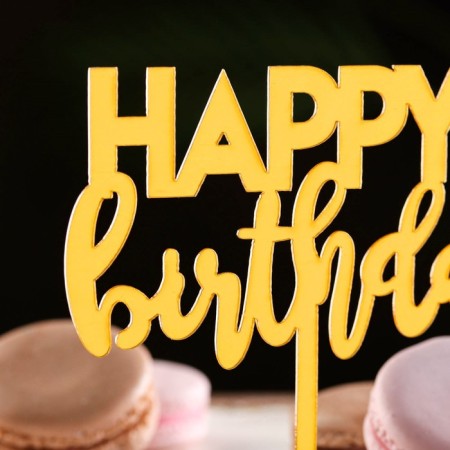 Topper "Happy Birthday 1", gold, give beautifully-1