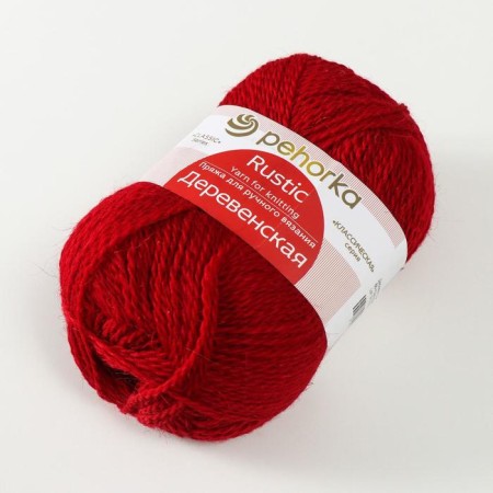 Yarn "village" 100% wool 250m/100g (88 red poppy)-1