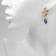 Earrings with the removable element "Transformer" flower, white-blue color in gold