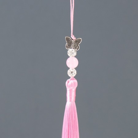 Textile suspension, metal "Butterfly" pink 1x1.2x16.5 cm-2