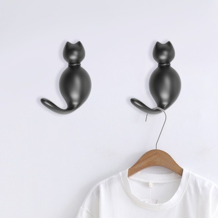 Furniture hook cappio cat, one -rod, black-6