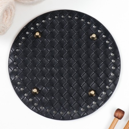 The basis for knitted products to the leatherette "round braid" black 15x15 cm-2