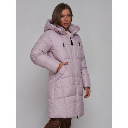Coat insulated winter female, size 46, purple color-8