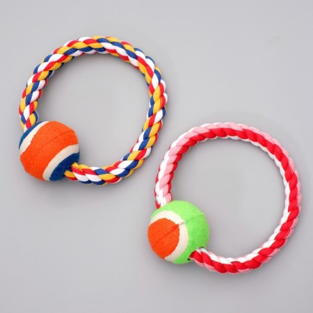Toy training cable "Circle with the ball", 120 g, mix of flowers-3