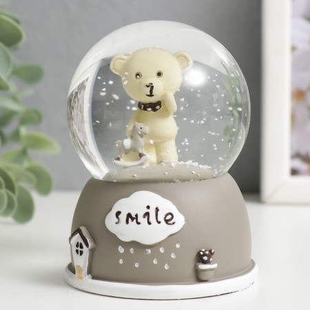 Souvenir Polystone Water Ball Light "Bear with a scarf on the neck" mix d = 6.5 cm 9x7x7 cm-7