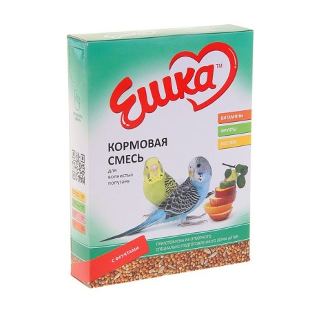 Feed "Eshka" for wavy parrots, with fruits, 500 g
