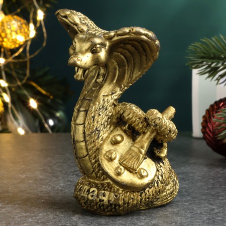 Figure "Snake with colors" Old gold, 8cm