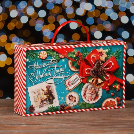 Gift Folding Box "Emerald Vintage" 25 x 5 x 15 cm-1
