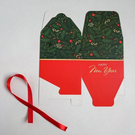 Folding box "heat and comfort", 12 x 12 x 12 cm, new year-4