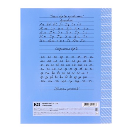 Notebook 12 sheets in a frequent slant with an additional horizontal line, mix-5