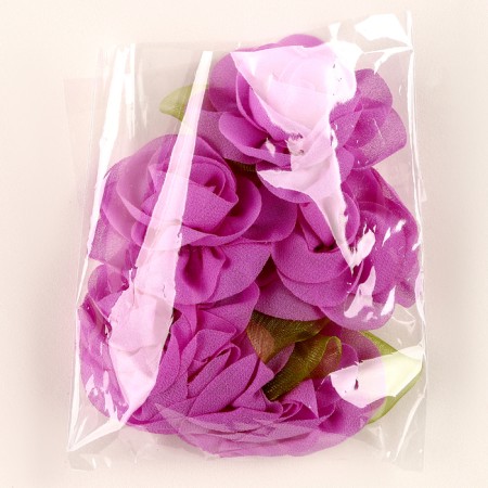 Flower with petals, leaflet, fabric, set of 8 pcs., Purple color-3